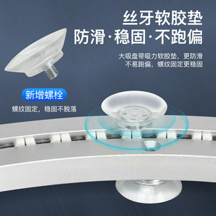 大吸盘消音餐桌铝合金转盘底座岩板大理石玻璃旋转饭桌转台家用