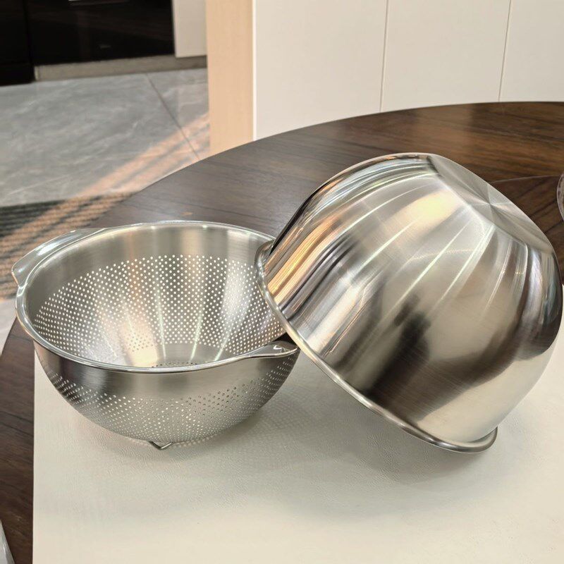 维乐仕18/10不锈钢沥水盆沙拉碗洗菜篮家用多功能洗菜漏水二合一