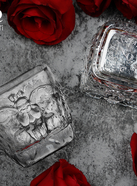 稀奇艺术罗马之心方形威士忌酒杯复古杯子艺术品水晶结婚礼物