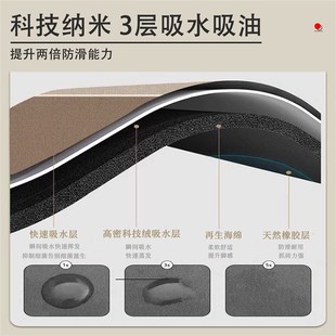 可剪裁 厨房地垫硅藻泥长条地毯吸水防滑吸油耐脏家用脚垫2024新款