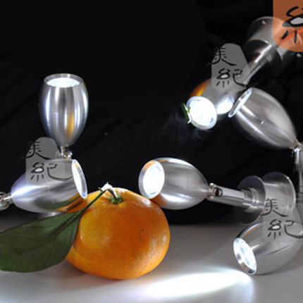 明装射灯玻璃展柜明装转动小射灯柜台灯彩色整套件壁画led射灯