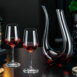 高档红酒杯套装家用水晶玻璃葡萄酒杯高脚杯子醒酒器酒具酒架摆件