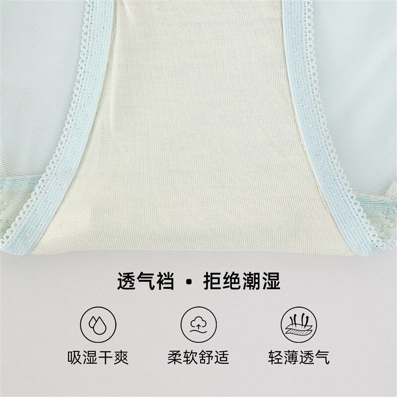 六只兔子性感蕾丝内裤女薄款舒适透气底裆高弹低腰网纱少女三角裤