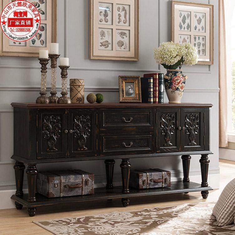 美式门厅玄关台长条餐边桌隔断端景欧式靠墙边电视柜客厅沙发背几