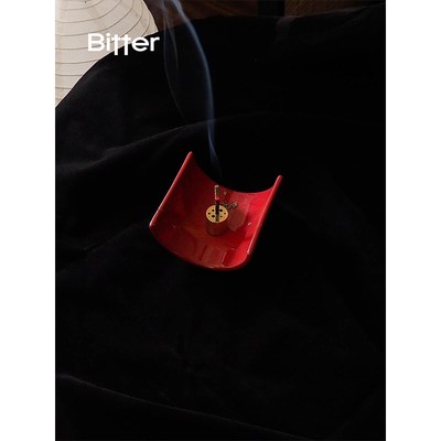 Bitter手工瓦片香插家用室内线香托盘香薰底座陶瓷小众中式摆件