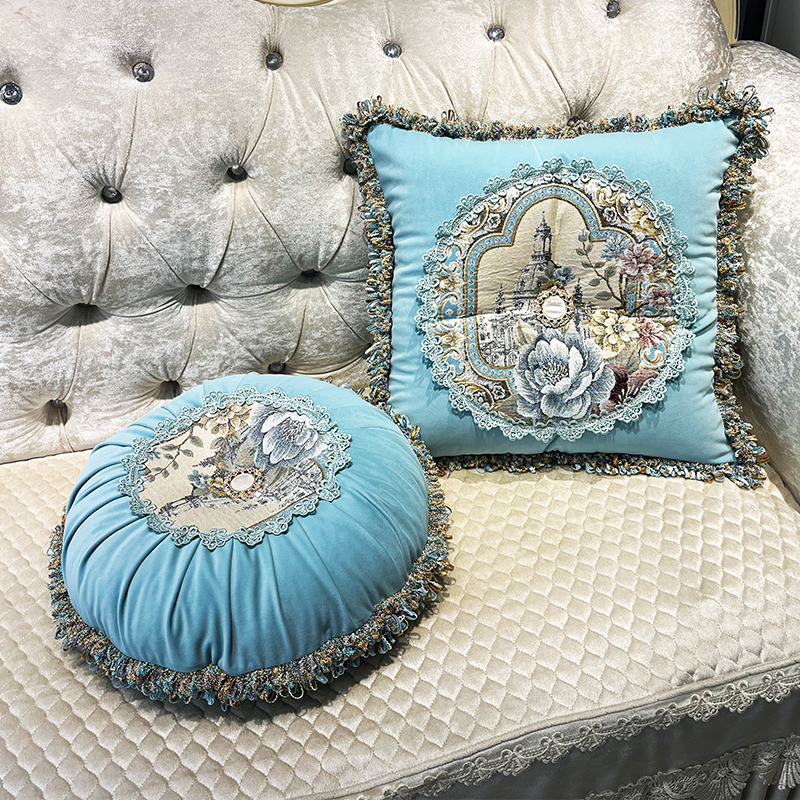 欧欧式美式沙发高档抱枕靠枕新品圆枕南瓜枕含芯可拆洗包邮