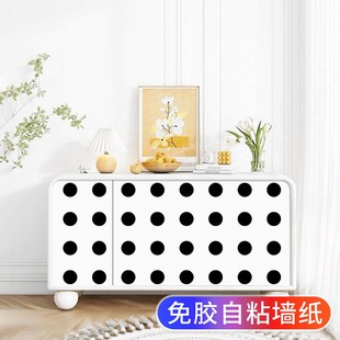 高级感北欧波点柜子翻新贴纸遮丑自粘改造改色家具橱柜门美化装饰