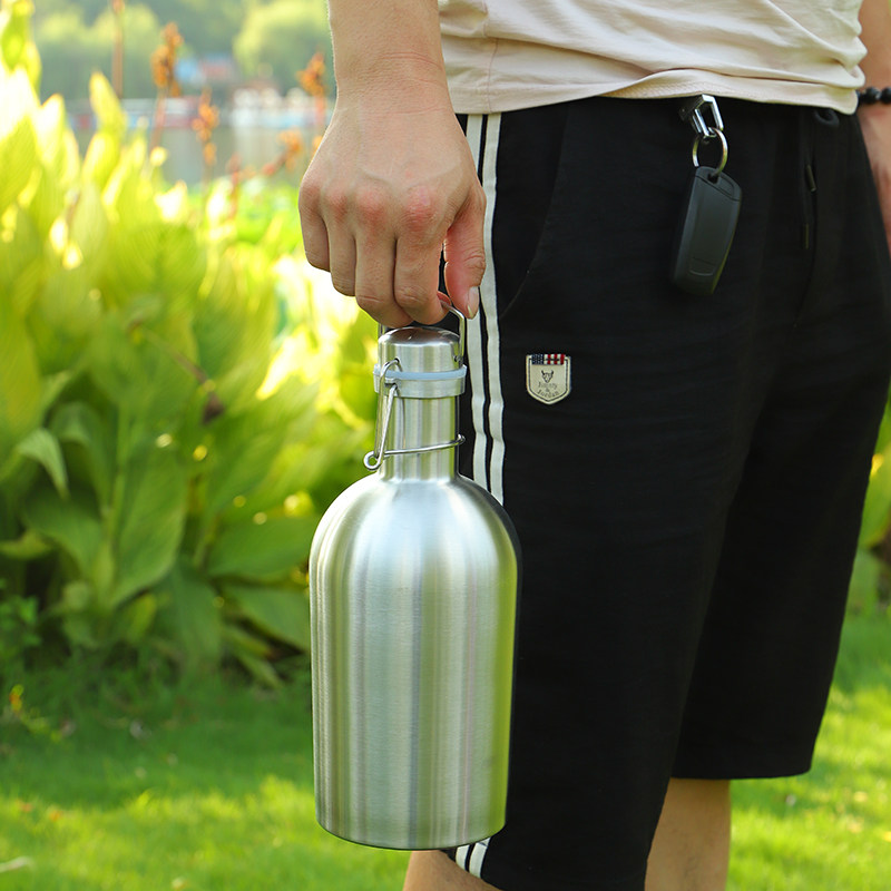 高档304不锈钢酒壶家用啤酒桶户外便携水壶随身保温白酒瓶2斤3斤5