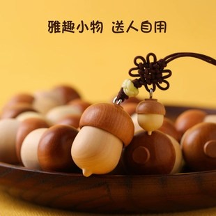 儿童姓名字篆刻印章木质可爱橡果盖章定制圆形硬笔书法签名小图章