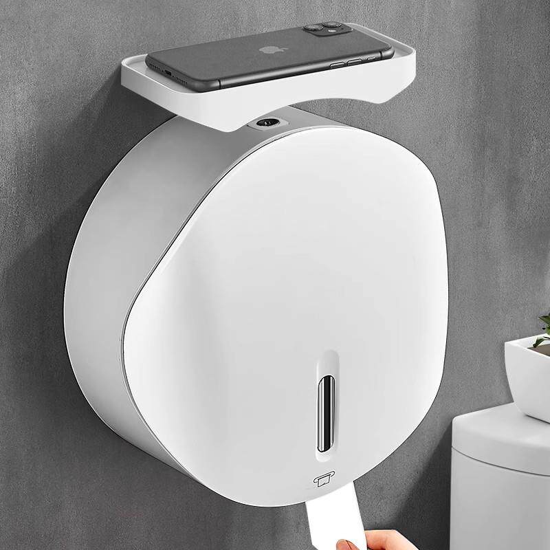 卫生间大卷纸盒壁挂式纸巾盒免打孔厕所防水卷纸筒酒店商用卷纸盒