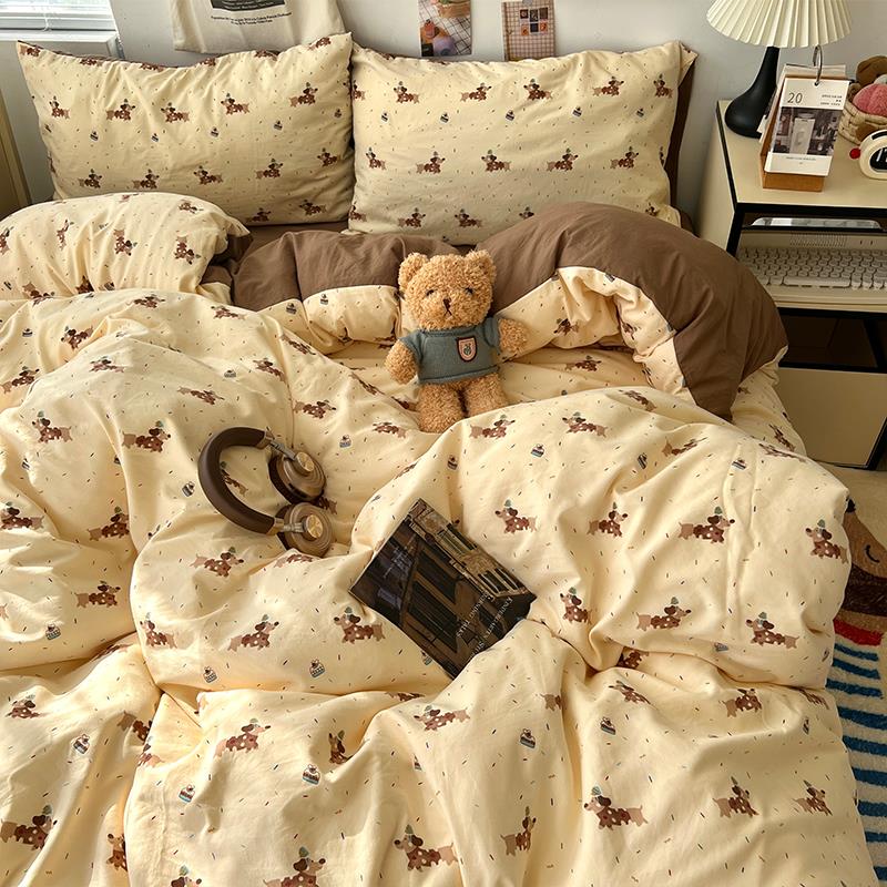 2025新款四件套被套被罩床单床笠床上用品单人床大学生宿舍三件套