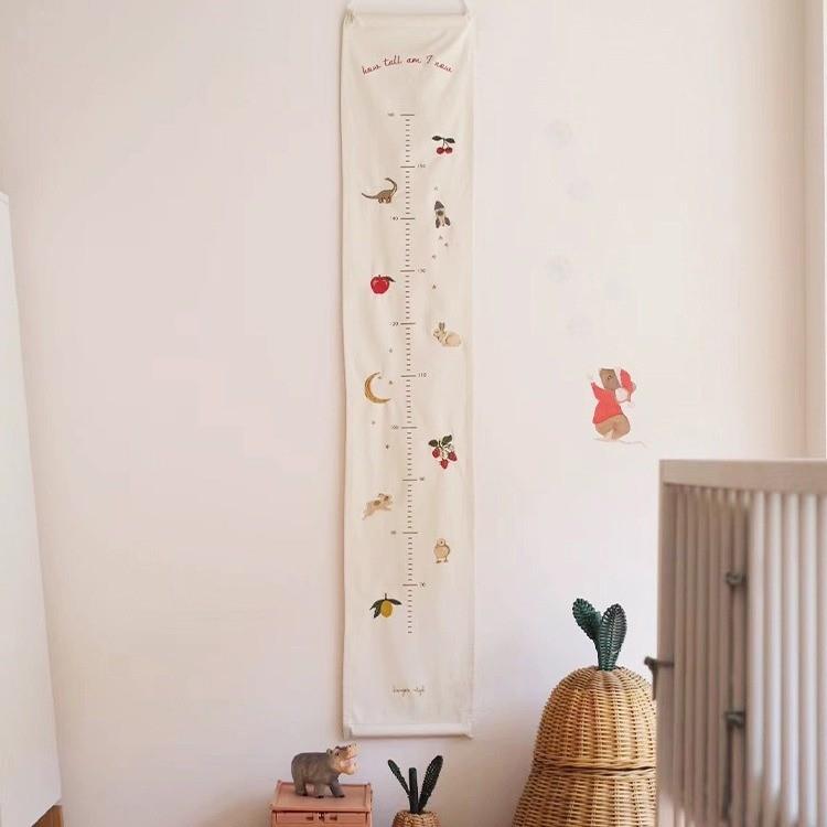 韩版儿童身高尺测量悬挂布艺刺绣创意插画儿童身高挂画身高尺装饰图片