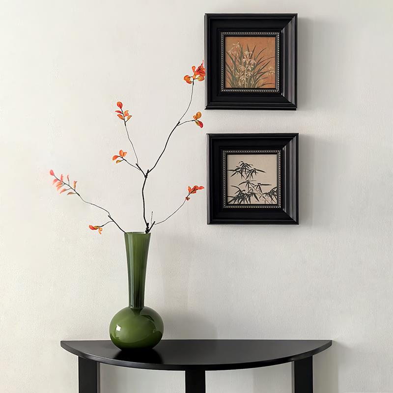 态生活中古风艺术装饰画 画摆件玄关饭厅书房高级感覆古竹子墙面