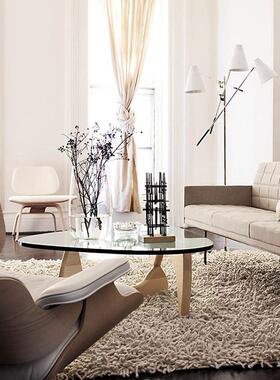 几设师简野口勇极茶网红原木轻奢艺术感玻65941璃茶桌客厅家计用