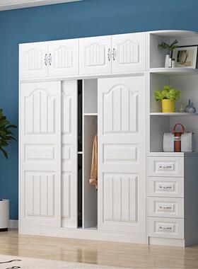 拉推门衣柜欧式衣柜卧室质现简约组合整OYP体大衣代橱柜木子家用