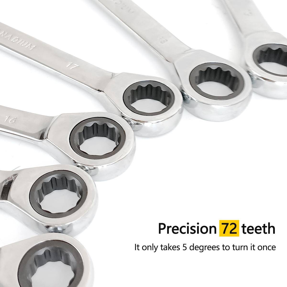 12ps棘镜面两用棘轮扳手72DKE齿两用专轮扳手业的c汽修工具