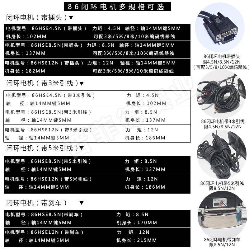 闭环步进伺服带编码器线步进电机+驱动器HBH.//.N.m