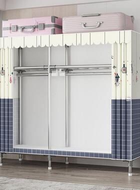 固钢管布衣双柜加粗加简易衣柜家用出租屋收纳衣VSP柜单人人挂柜