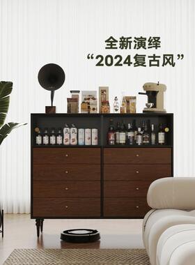 复古斗柜实木尾法收红纳客厅抽屉小床户型AAI卧室边柜储式物五斗