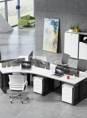 办公家具工位BQN风办桌椅组合简约现代屏人6人3职员桌公椅员工桌