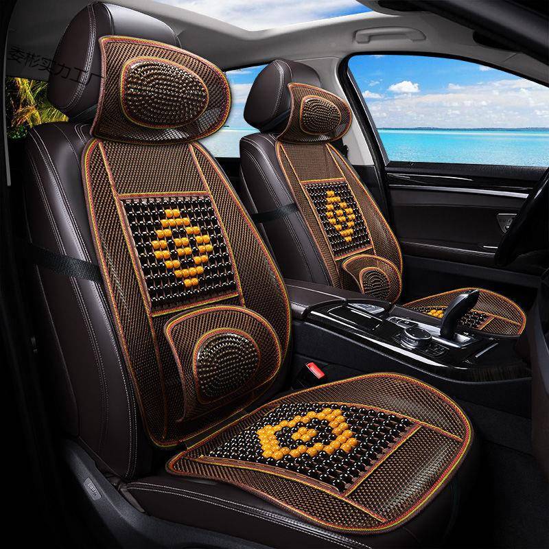 珠汽车坐垫夏季垫通风木TUE四季用凉凉靠垫通护腰透气