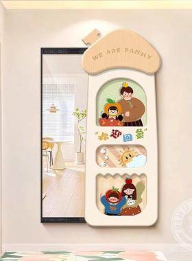 油奶风一家关三四玄推拉镜挂画客厅全身镜隐藏镜SWN子装口饰画穿