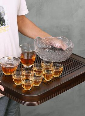 y储水小茶盘实木竹制小型茶台沥水t茶海家用干泡茶式RLW托x蓄水茶