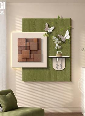 中培古风过入户玄立PHL关装饰画蝴蝶水绿植体造景走廊道客厅墙壁