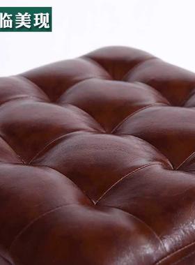 实木皮墩沙发凳皮凳时尚凳矮凳软成板人小凳家用小凳凳子圆创IJR