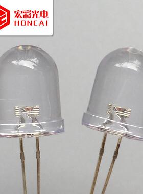 F0MM圆1头无边七彩闪长DBZ6脚加电阻LED灯珠V12V24V快高电压