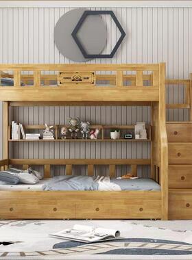 实儿上下铺UVR纳床收木子母床小户型高低床双童层家用爬梯组合床