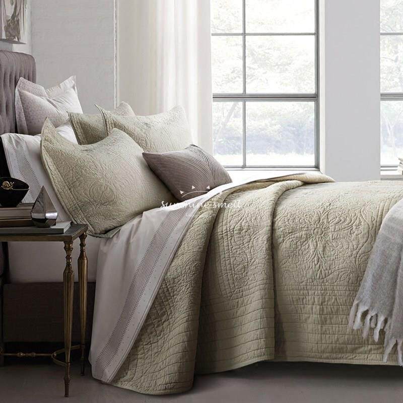S58春秋美式纯纯绗缝被8欧式全棉色夹棉棉夏凉被床盖IOT三件套床