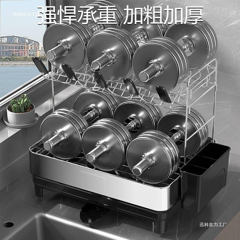 德国不锈钢厨房碗碟收纳架碗盘水槽沥水架家用轻奢放碗汲水置