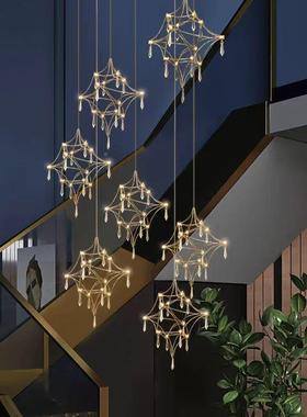 意大利光立方水客晶复式楼别墅LD吊轻奢8595厅餐厅E卧灯室轻奢水