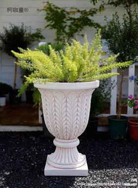 户外石膏花子婚庆庭10008143院麦花盆花保架园式太马柱装饰欧摆件
