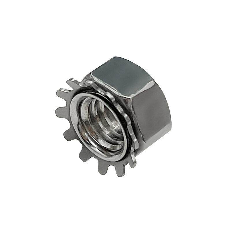 304不钢母K型SWC螺带齿防松锈外六角螺帽K帽齿美制多齿花K形螺丝