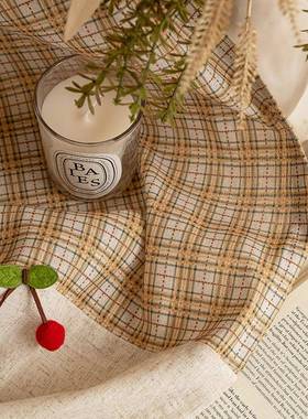 棉麻法式复古田柜厨园子樱桃半帘免打FKP孔格窗帘小窗户房美式子