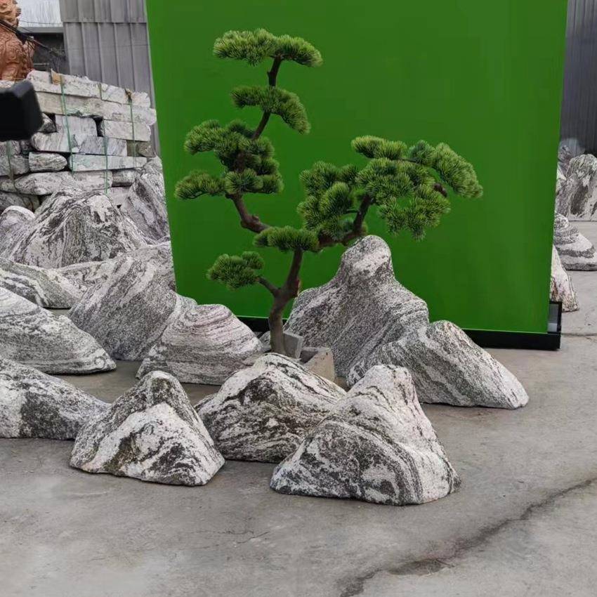 公然园然自景观石天雪浪石浪淘沙枯524山原石泰山石水片石厂家组