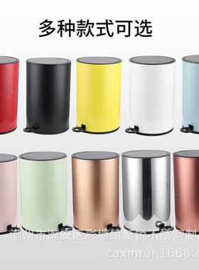 圆形不锈垃圾钢桶脚厨踏款家用卫生间房酒收店纳桶MLE出口