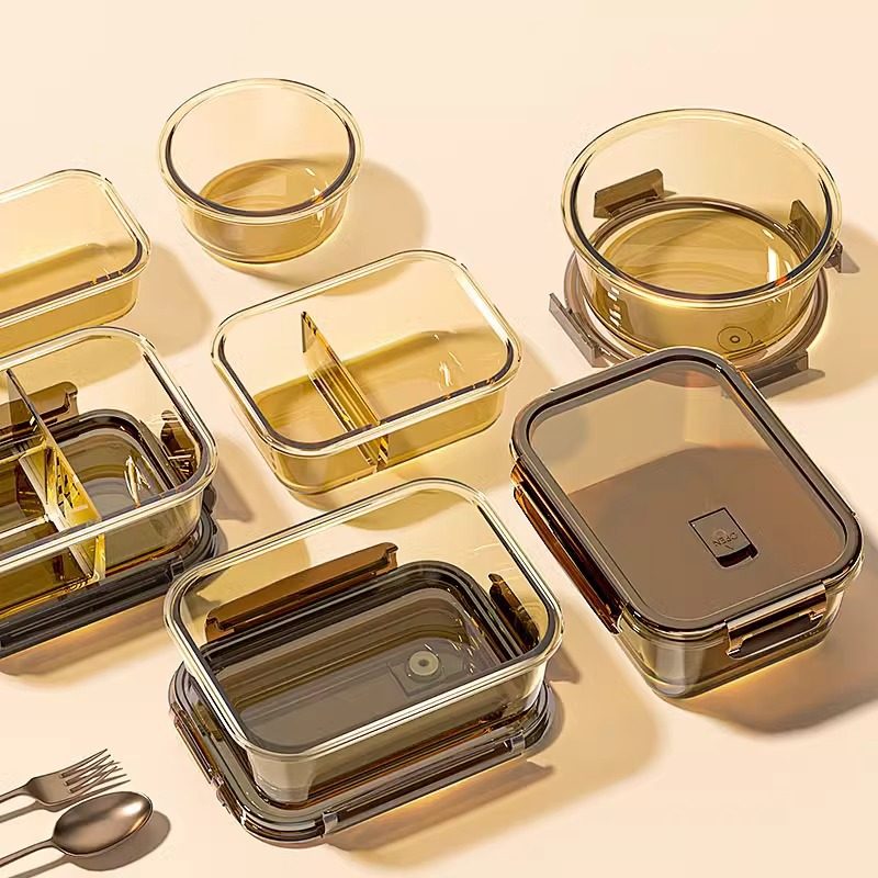 高硼硅玻璃饭盒微波炉加热学生