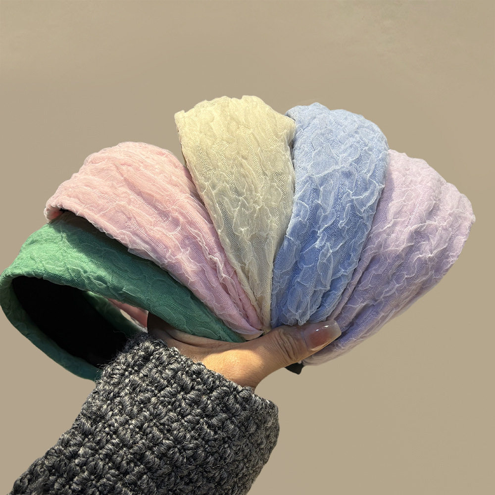 2025新款发箍春夏雪纺宽边黄色女高颅顶头箍洋气时尚日常外戴洗脸