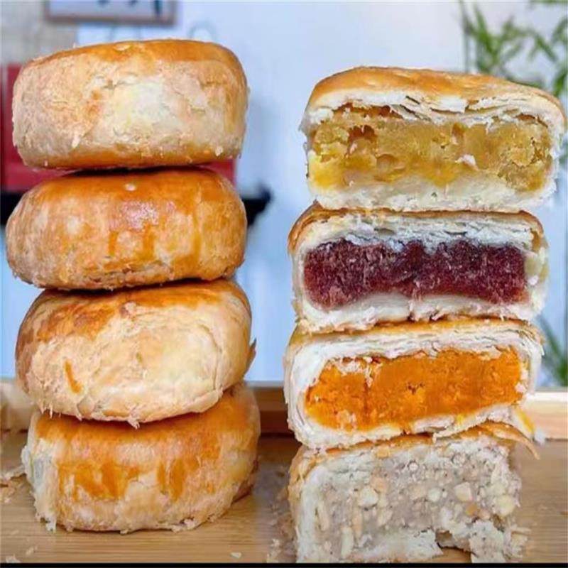 -【正宗黄庄月饼】传统手工黄庄月饼香酥不腻蛋黄红豆板栗紫薯月