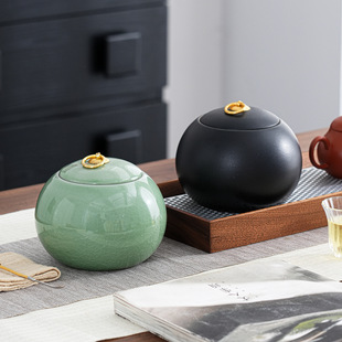 黑陶茶叶罐密封储茶罐普洱黑茶存储罐防潮手工大号茶罐密封茶罐子