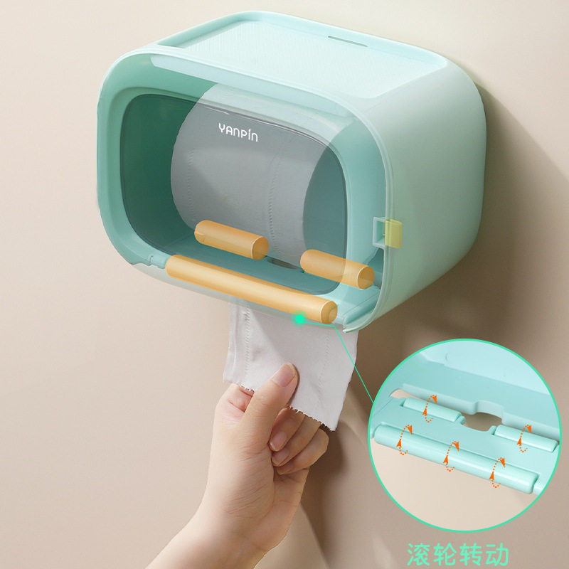 滚筒纸巾盒免打孔家用纸抽盒卫生间抽纸收纳壁挂式创意厕所卷纸架,家装主材,卷纸器/纸巾架,淘宝优惠券,粉丝福利购,淘宝优惠卷