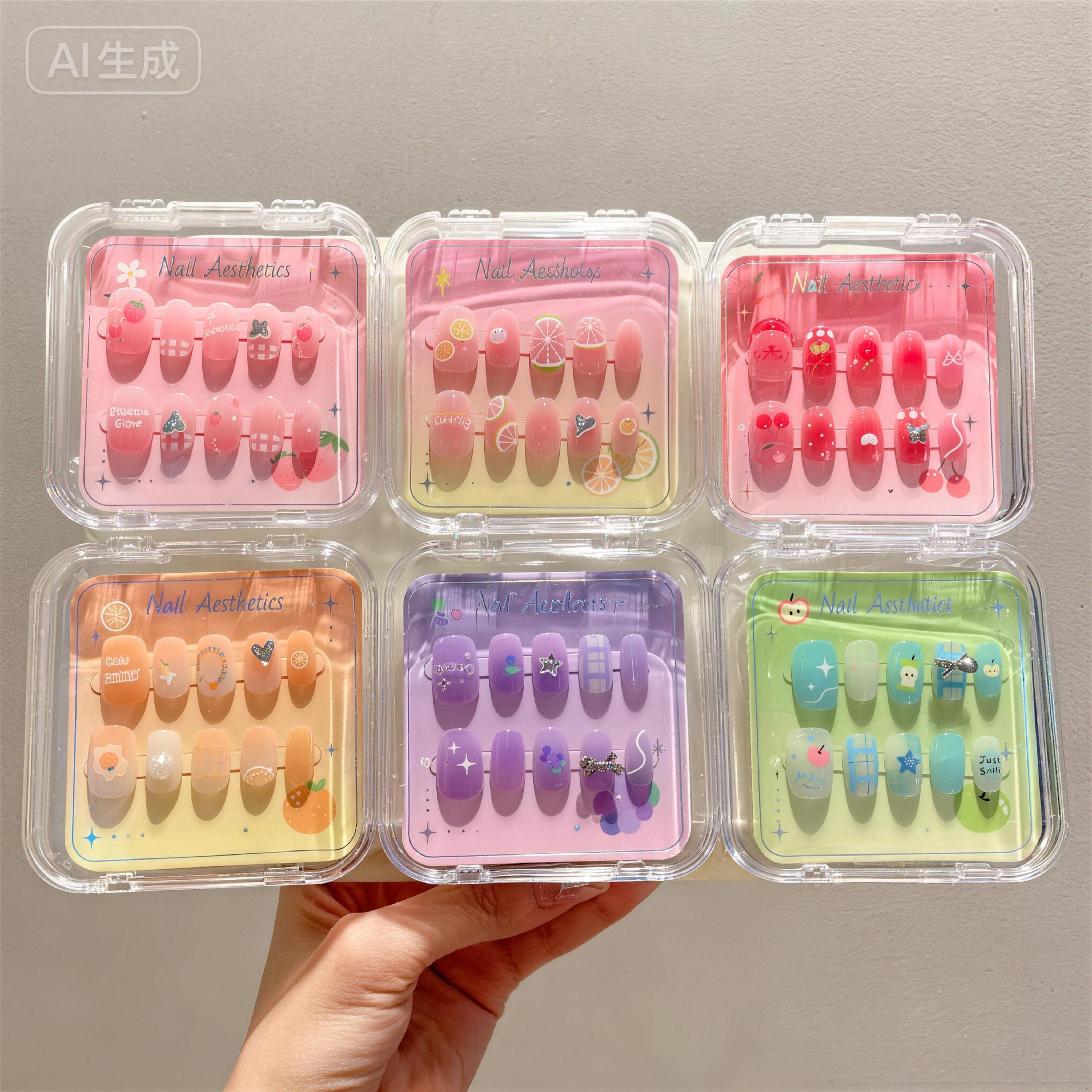 儿童水果穿戴甲短款2026新款高级感小女孩爆款美甲显白指甲贴片