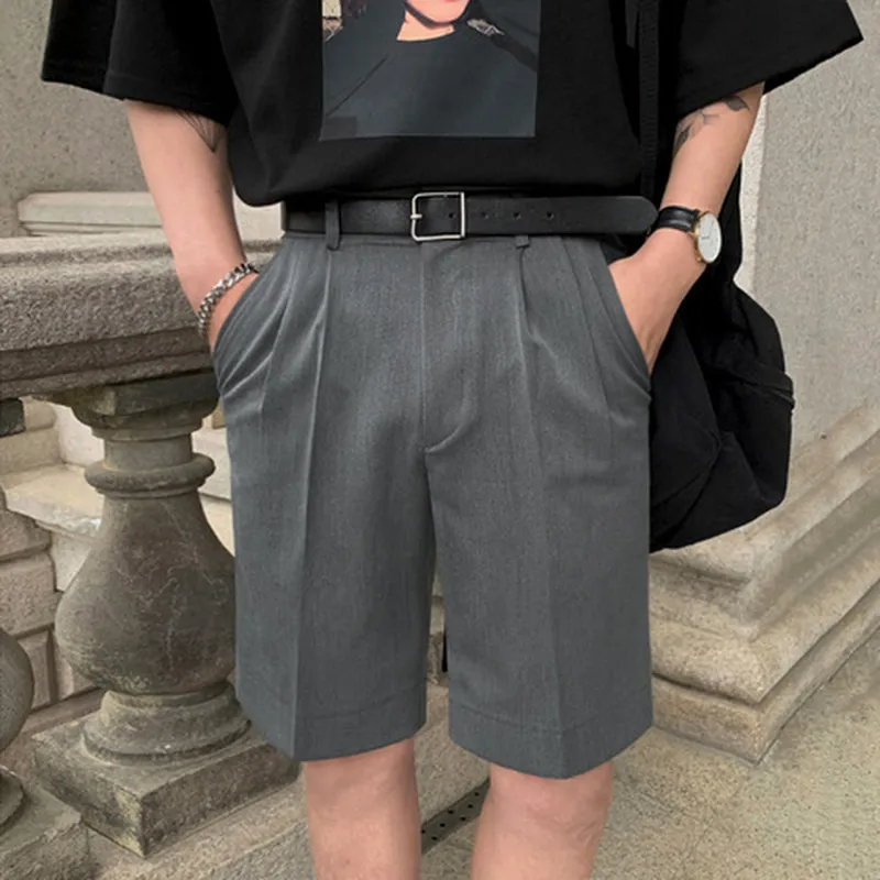 休闲裤男士宽松西装男垂感短裤夏季帅气港风韩版西裤潮流五分新款