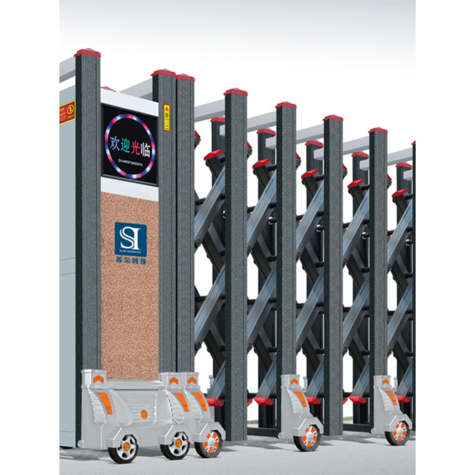 郑州段滑门伸缩门不锈钢电动伸缩门自动伸缩门学校工厂电动大门