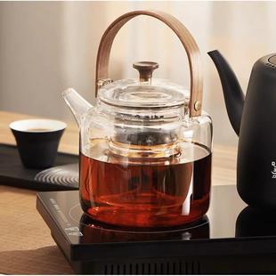 公道杯分茶器电陶炉专用 鸣盏养生耐高温侧把玻璃煮茶壶冲茶器中式