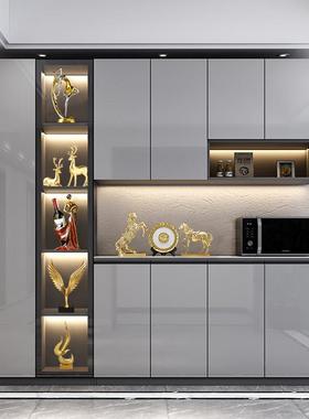 简约风餐边酒柜高档装饰品摆件现代轻奢家居客厅玄关柜工艺品摆设