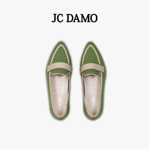 JCDAMO时尚飞织单鞋乐福平底鞋